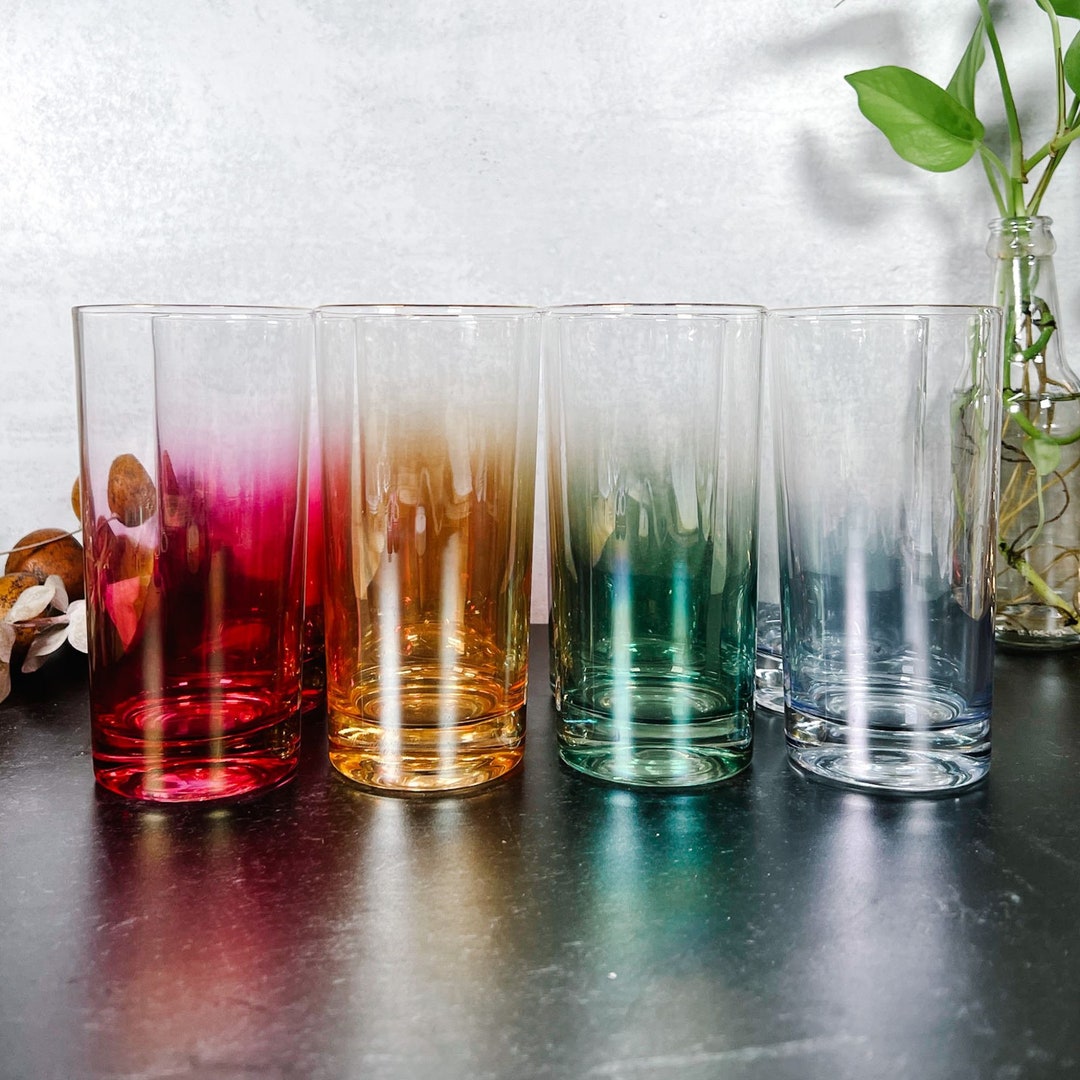 Mid Century Blendo Ombre Drinking Glasses Set of Eight 8 - Etsy