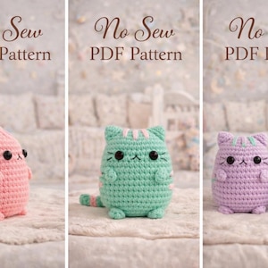 Wzór na szydełko dla kota Squishmallow w formacie PDF | Pluszowa zabawka amigurumi | Łatwe szydełkowanie dla początkujących | Natychmiastowe pobranie