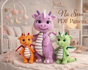 Dragon Crochet Pattern PDF | Amigurumi Dragon Plush | Fantasy Toy | Beginner Friendly | Instant Download
