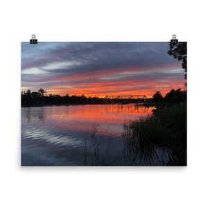 Pink Reflections over Blackwater River Poster