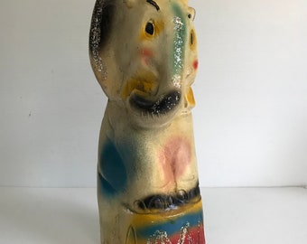 Vintage Chalkware Circus Elephant Piggy Bank