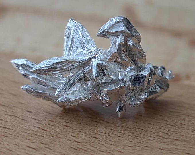 Raw Silver Crystal Formation Natural Energy Style Nugget MKMetalPours