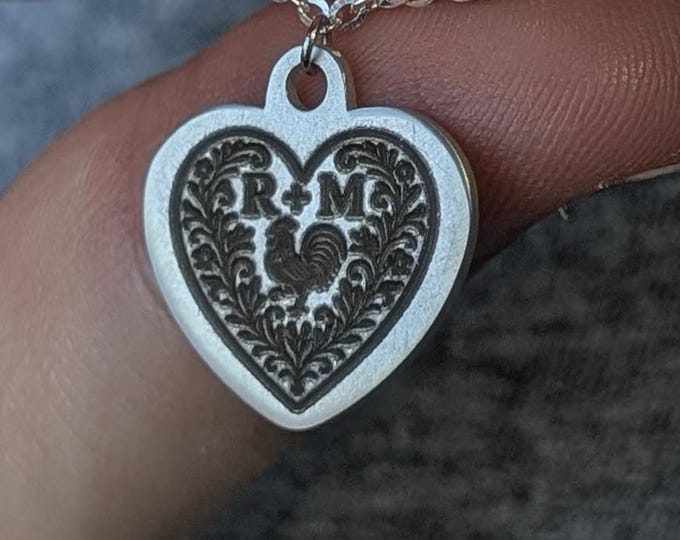 Personalized Pendant Necklace - Sterling Silver Heart