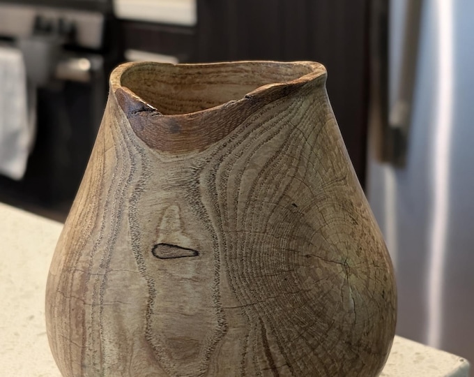 Hand Turned Wooden Bowl from Southern Georgia Wood Rustic Natural Edge Decorative Wood Vessel