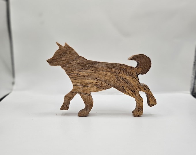 Handcrafted Wooden Dog Sculpture | Minimalist Rustic Animal Figurine Home Decor