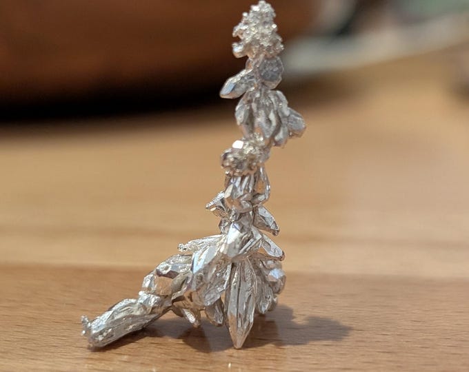 Electrolysis Grown Silver Crystal Sculpture, Bullion Art Stacker