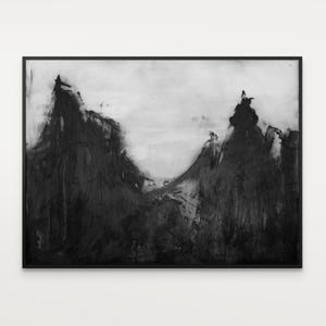 Rocky Mountain Print: Black and White Canadian Rockies Landscape