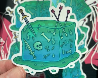 Gelatinous Cube Sticker | D&D RPG, Glossy Vinyl, Waterproof