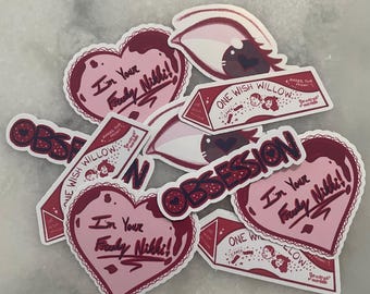 Obsession Movie Inspired Cute Glossy Sticker Pack | Horror | Nikki | One Wish Willow | Cinephile