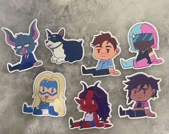 Zestaw błyszczących naklejek winylowych inspirowanych wysyłką nr 1 | Wodoodporne | Chibi | Z-Team