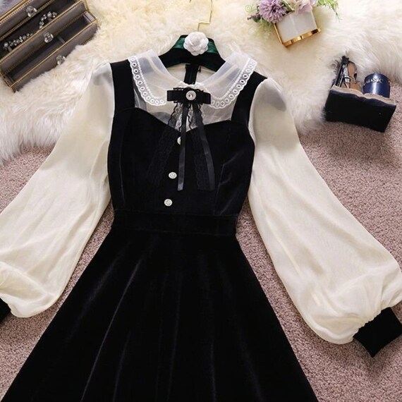 Cottagecore Dress 2 Pc Winter Shirt Skirt Dress Dark - Etsy