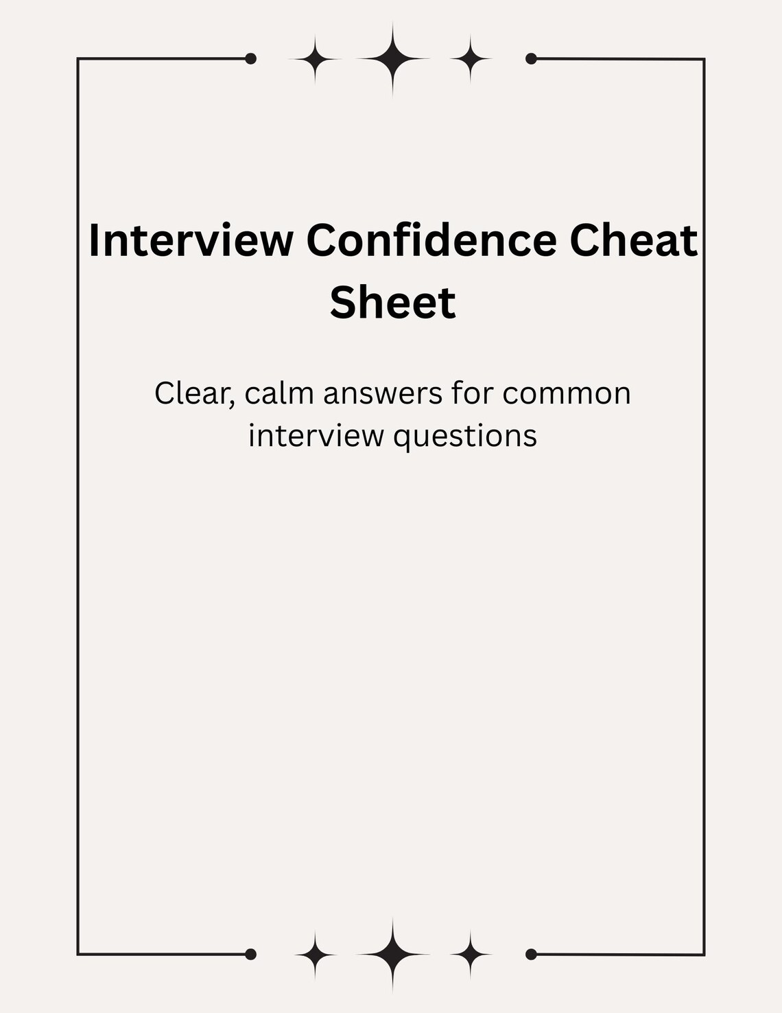Interview Confidence Cheat Sheet | Printable Job Interview Prep PDF ...