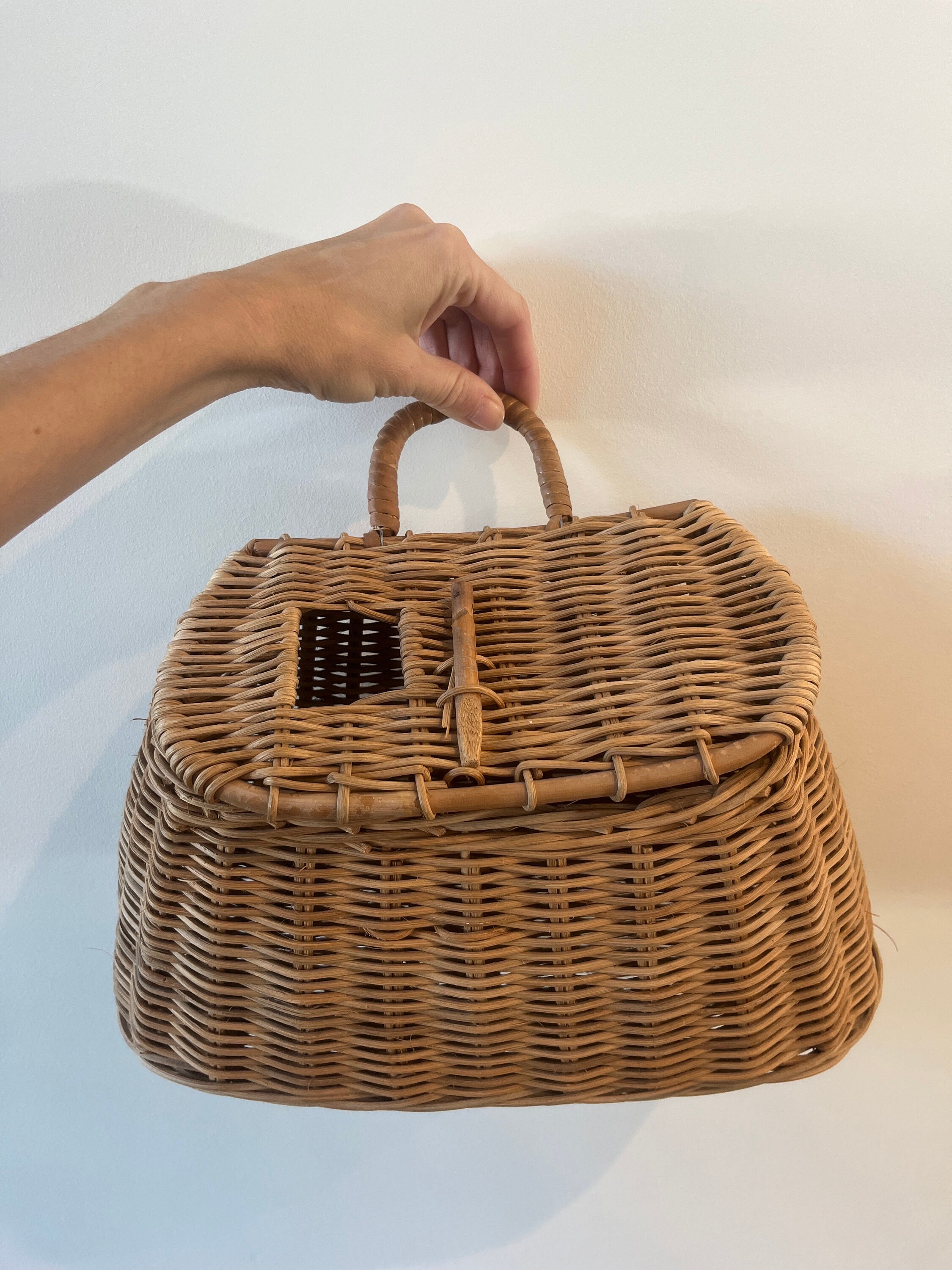 Vintage wicker creel basket. Fishing basket