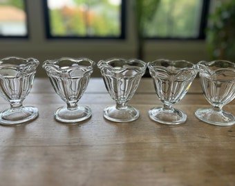 Vintage 1960s Anchor Hocking Glass Icecream Dessert Dish Cup Vintage 1960s Anchor Hocking Glass Icecream Dessert Dish Cup
