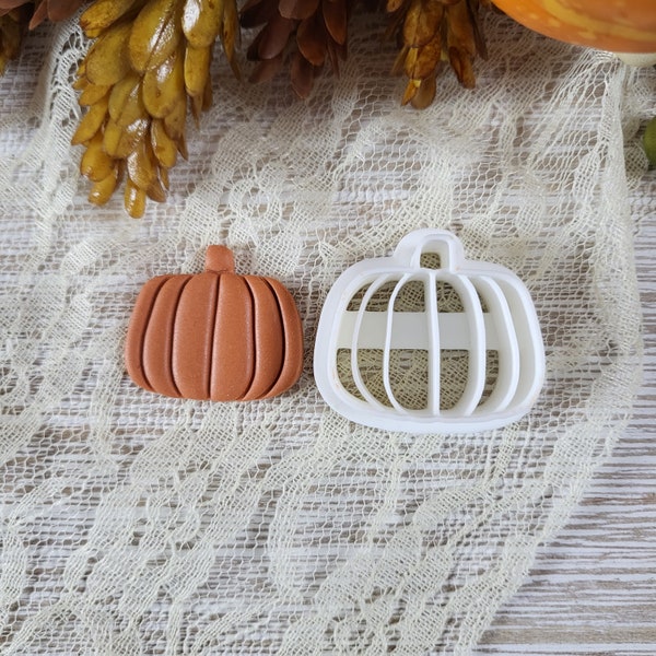Pumpkin 1 Imprinted Clay Cutter for Polymer Clay Cutter, Embossed Clay Cutter , Clay Supplies