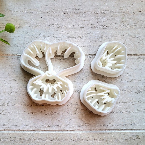 Pansy Embossed Set Clay Cutter for Polymer Clay, Floral Clay Cutter