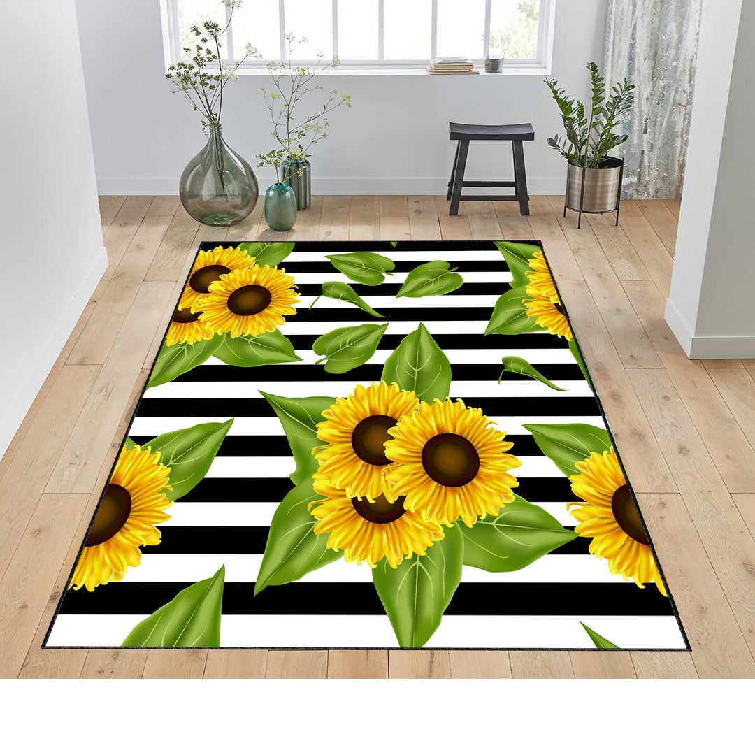 DAISY FLOWER RUG Daisy Area Rug Flower Bedroom Rug Daisy Etsy