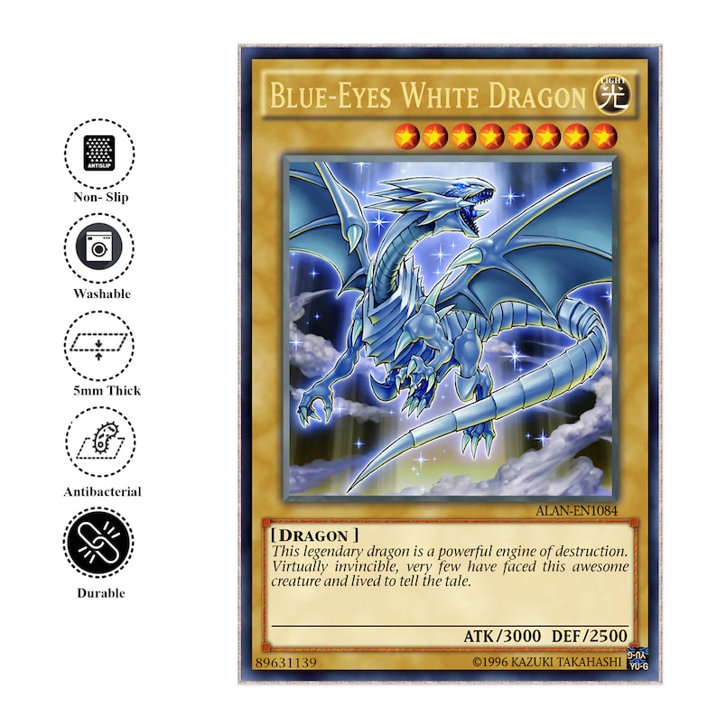 Yugioh Blueeyes White Dragon Rug Anime Rugs Yu Gi Oh Etsy