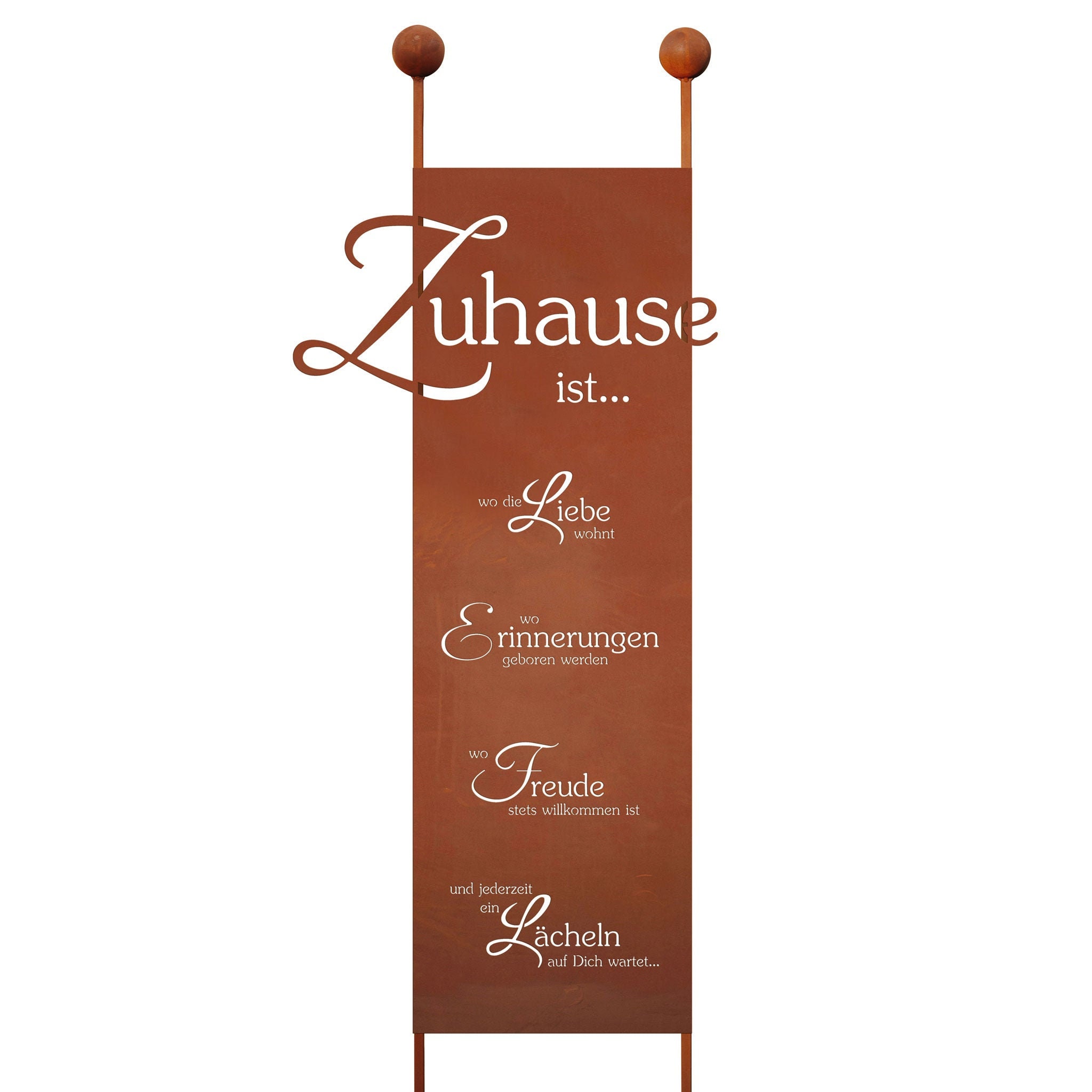 Garden stake XL made of patina with saying about the home rust decorative sign garden