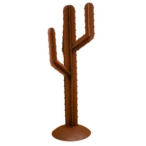 Cactus en métal patiné sculpture cactus colonne cactus 3D vraie rouille Gr. III: H: 129 cm, B: 40 cm