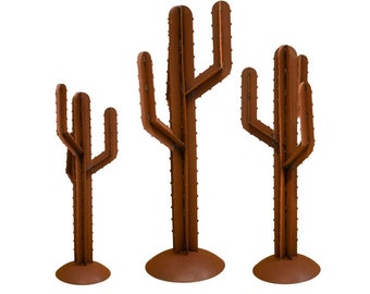 Cactus hecho de metal pátina escultura cactus columna cactus 3D óxido real