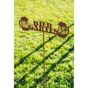 Garden rod made of rust with beer garden motif garden decoration rust decoration decorative rod rust