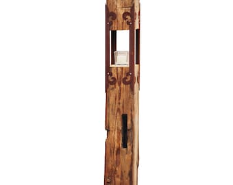 Holzlaterne aus alten Balken, 100 % Handarbeit, Kerzenhalter Holz Metall