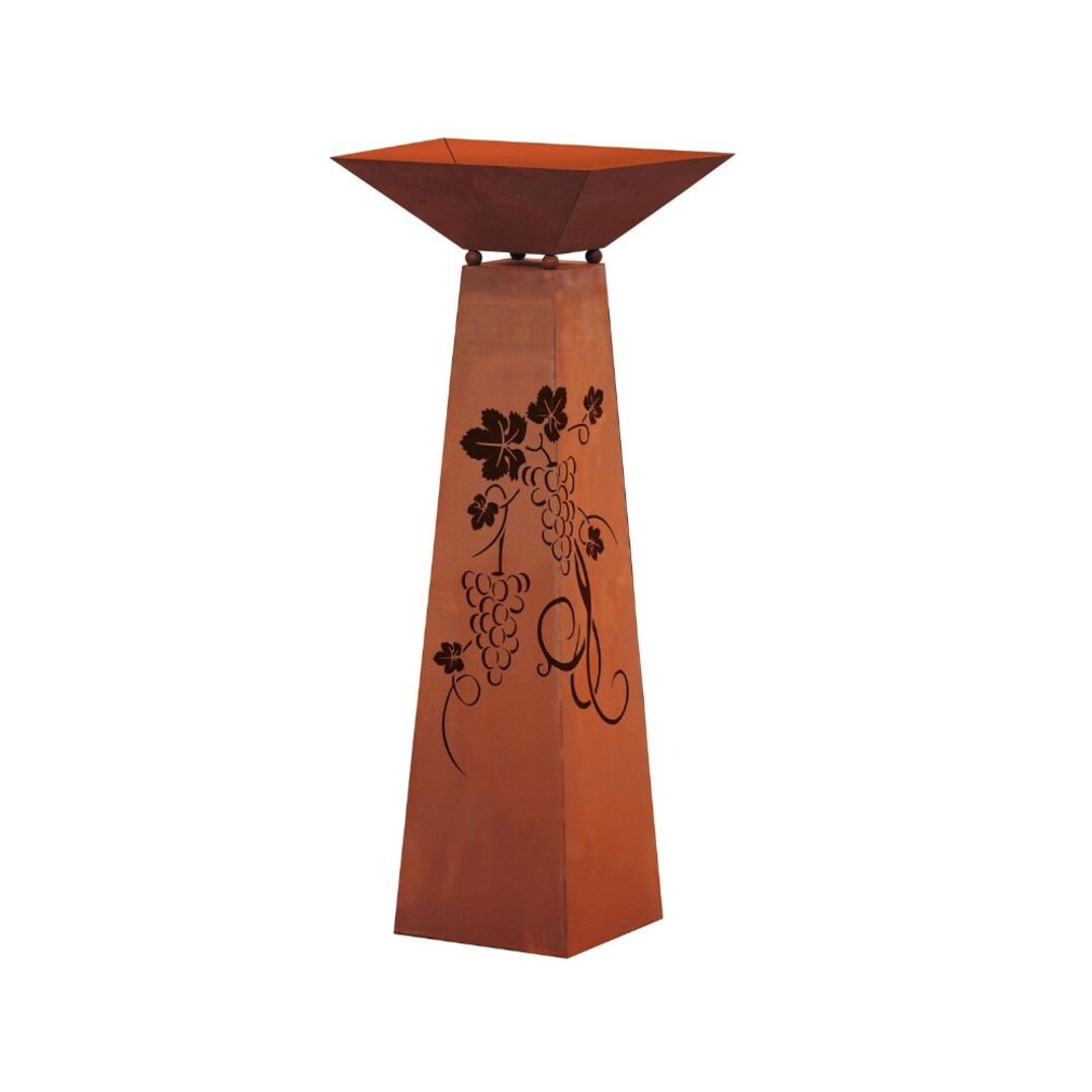 Rust Columns Rust Garden Column Trapeze Grape Pattern Made of Metal in Rust Design ...