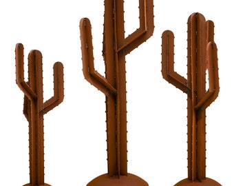 Cactus hecho de metal pátina escultura cactus columna cactus 3D óxido real