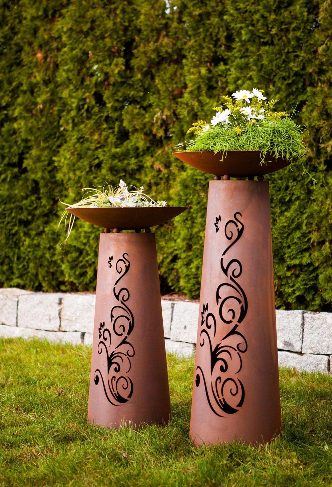 Conical Column - Ornament - Corten Steel Plant Column Garden Column ...