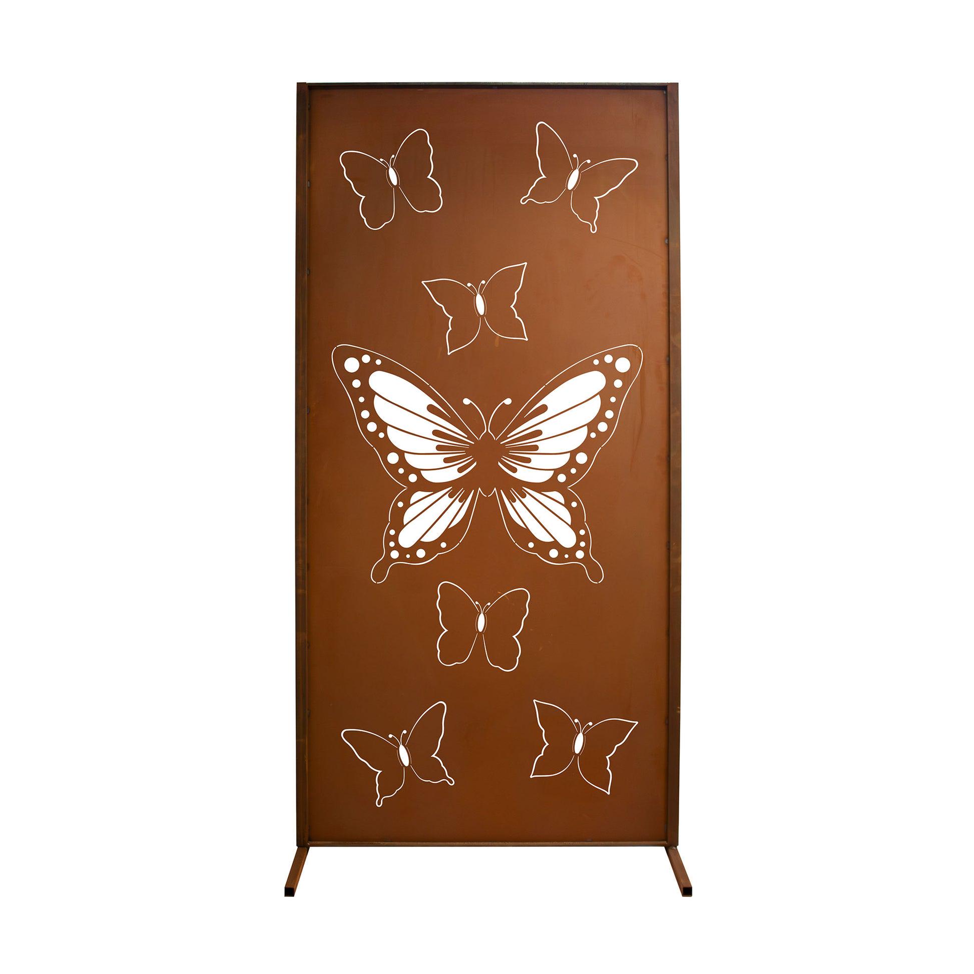 Privacy screen rust - butterflies partition wall butterfly garden
