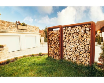 Holzlege - Quadrat & Rechteck - Metall mit Edelrost Patina Gr. 120x180 cm