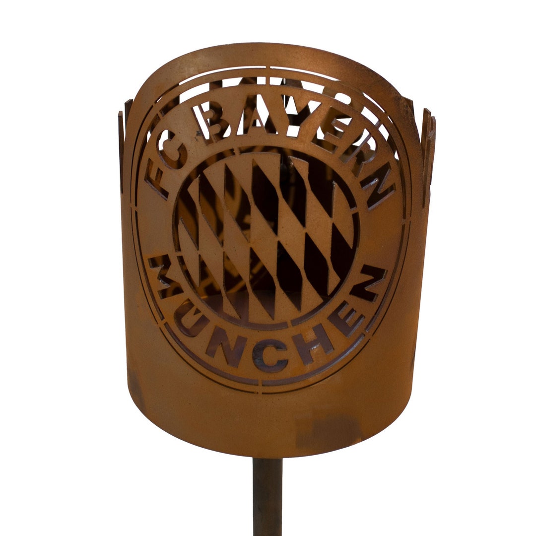 FC Bayern Torch in Rust Design Garden Torch Made of Metal in Rust Look ...