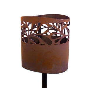 Torch Stick Floral Rust Garden Torch Fire Stick Fire Basket Stick Flame Stick