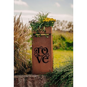 Column Love - Plant Column Metal Rust Garden Column Rust Decoration Outdoor