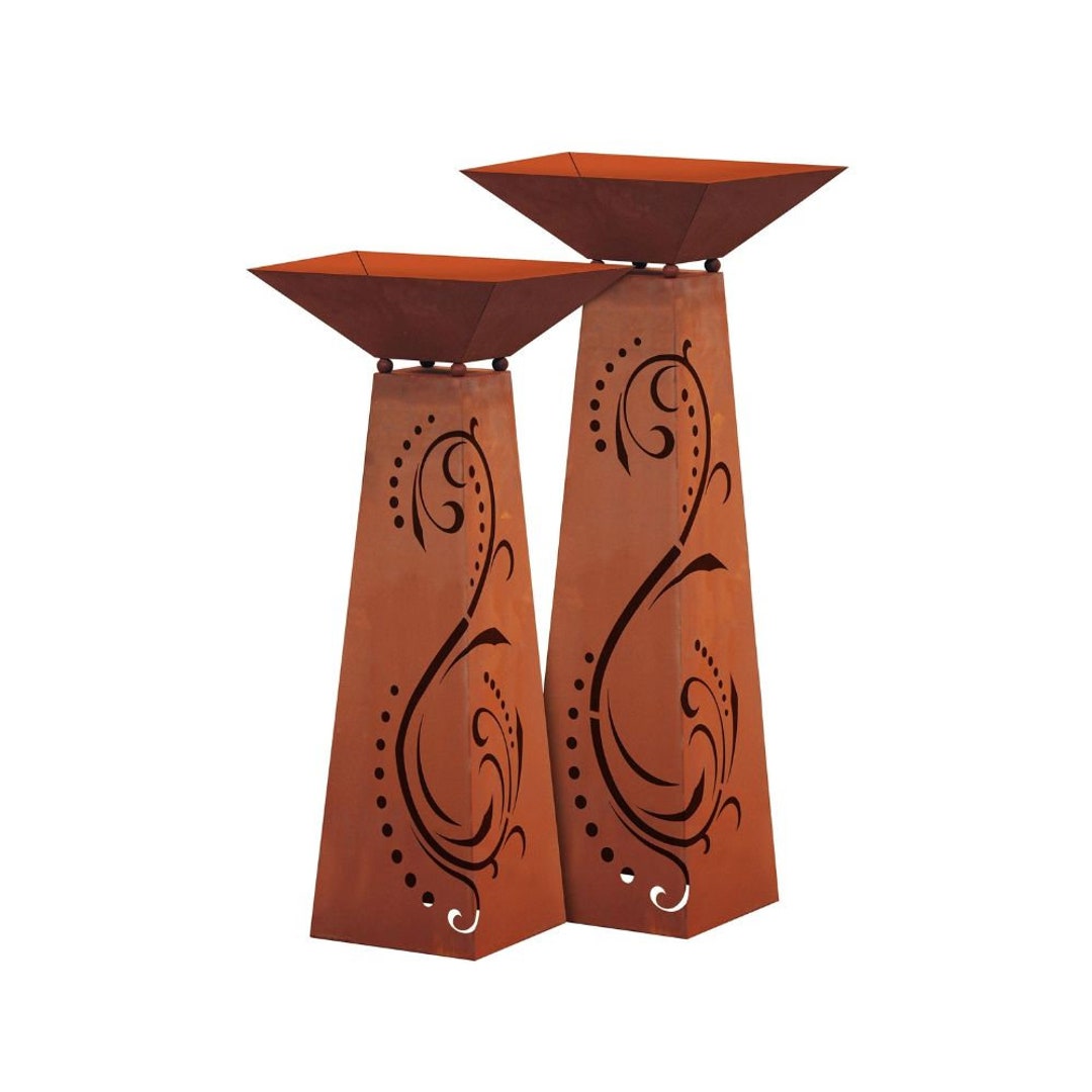 Rust Columns Rust Garden Column Trapezium - Magic Lights Made of Metal in Rust ...