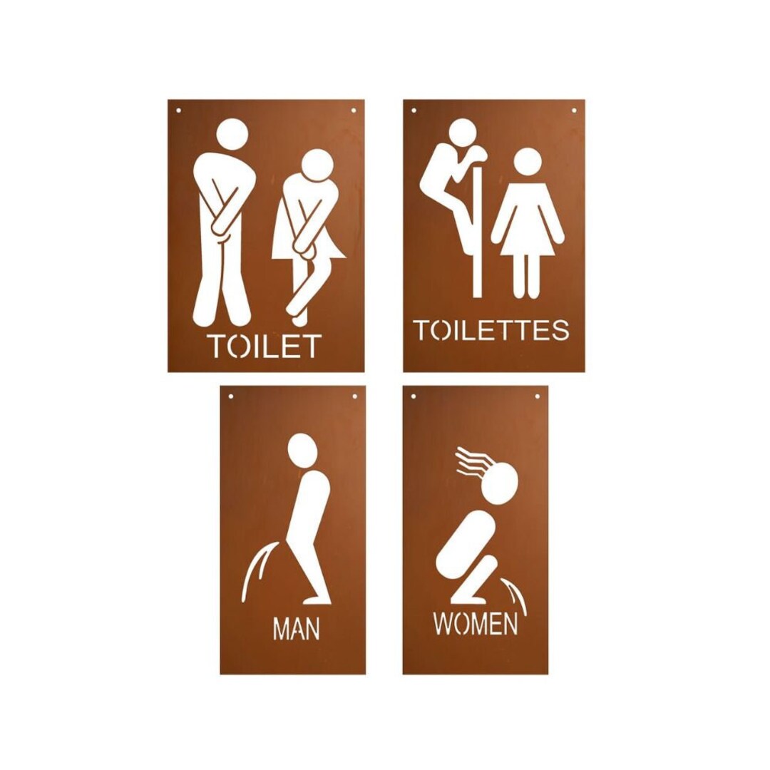WC Signs - Metal Rust Toilet Signs Various Designs - Etsy