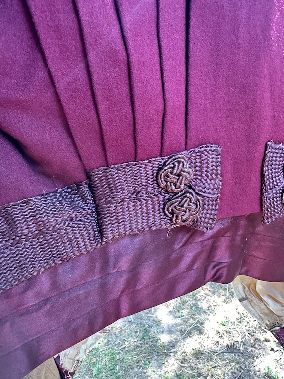 Victorian Era Early 1900s Late 1800s Maroon Waist… - image 7