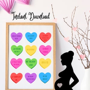 Arbeit & Lieferung Candy Heart Druck | OB-GYN Valentinstag Dekor (Digitaler Download)
