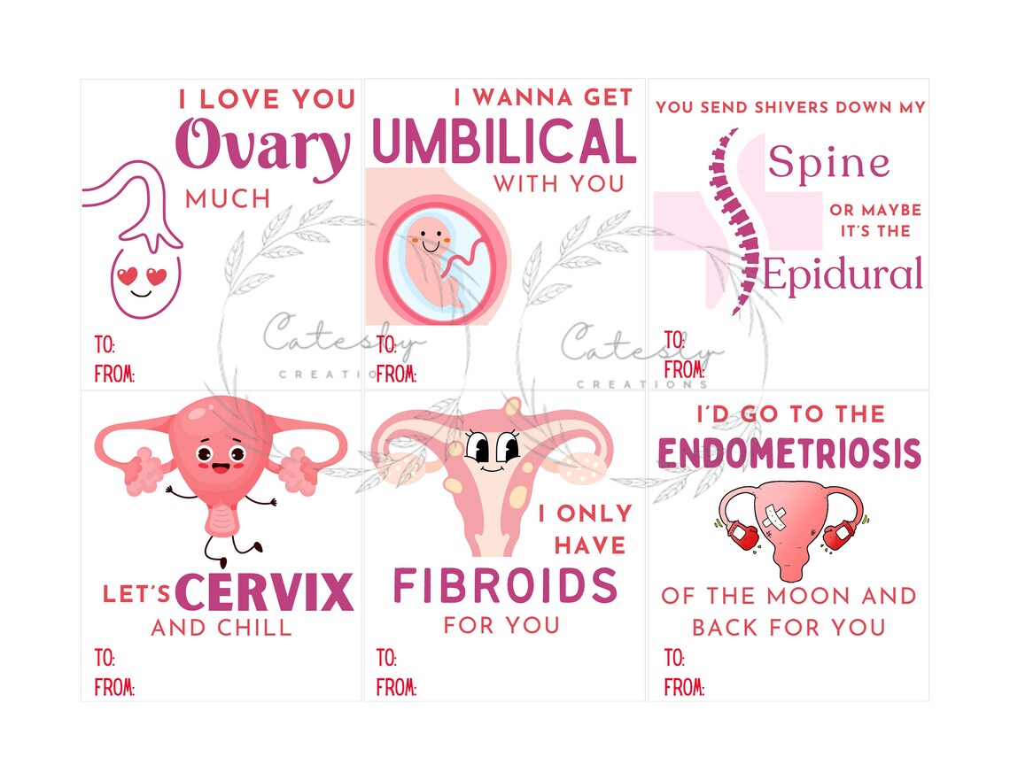 Funny OB GYN Valentine's Day Cards, L&D Nurse Gift (digital Download ...