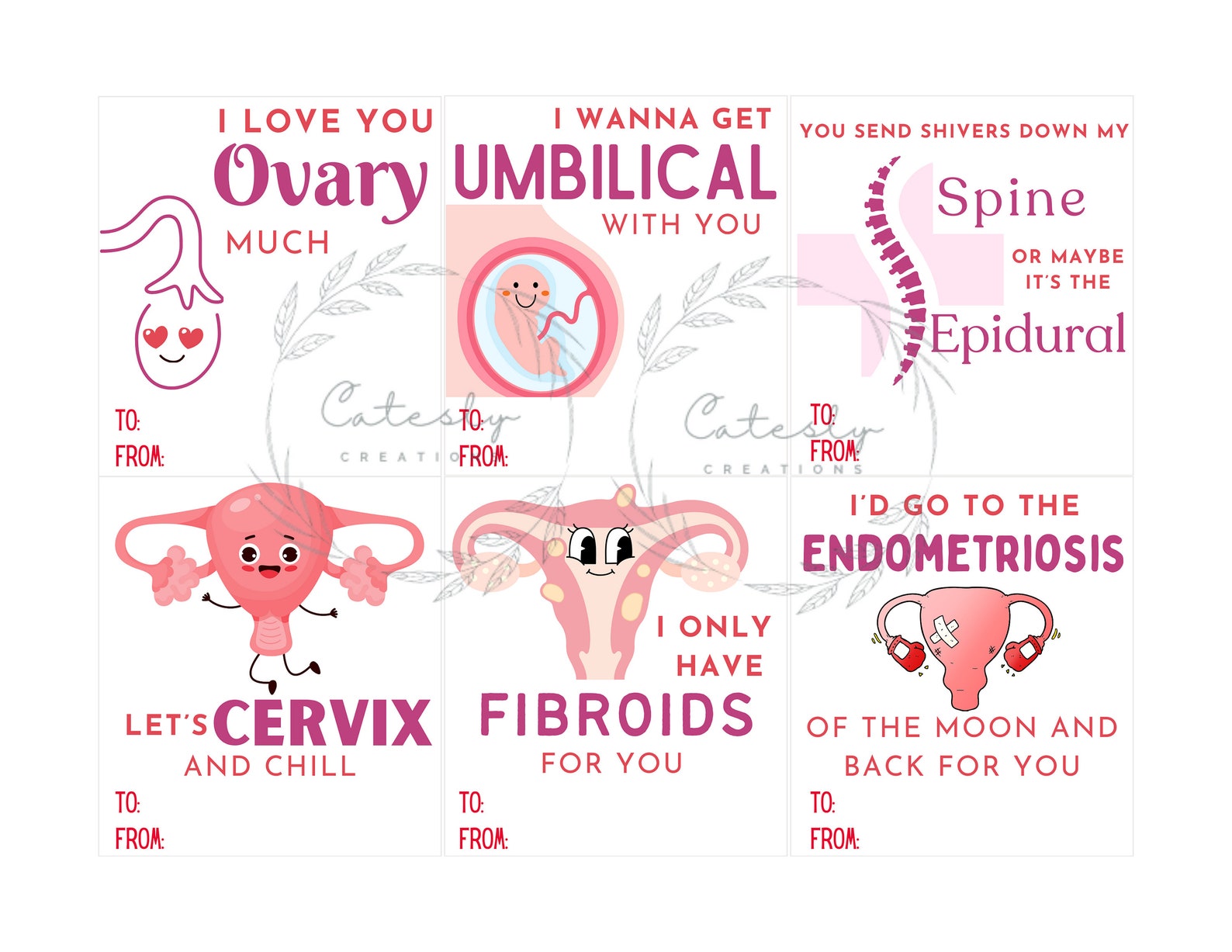 Funny OB GYN Valentine's Day Cards, L&D Nurse Gift (digital Download ...