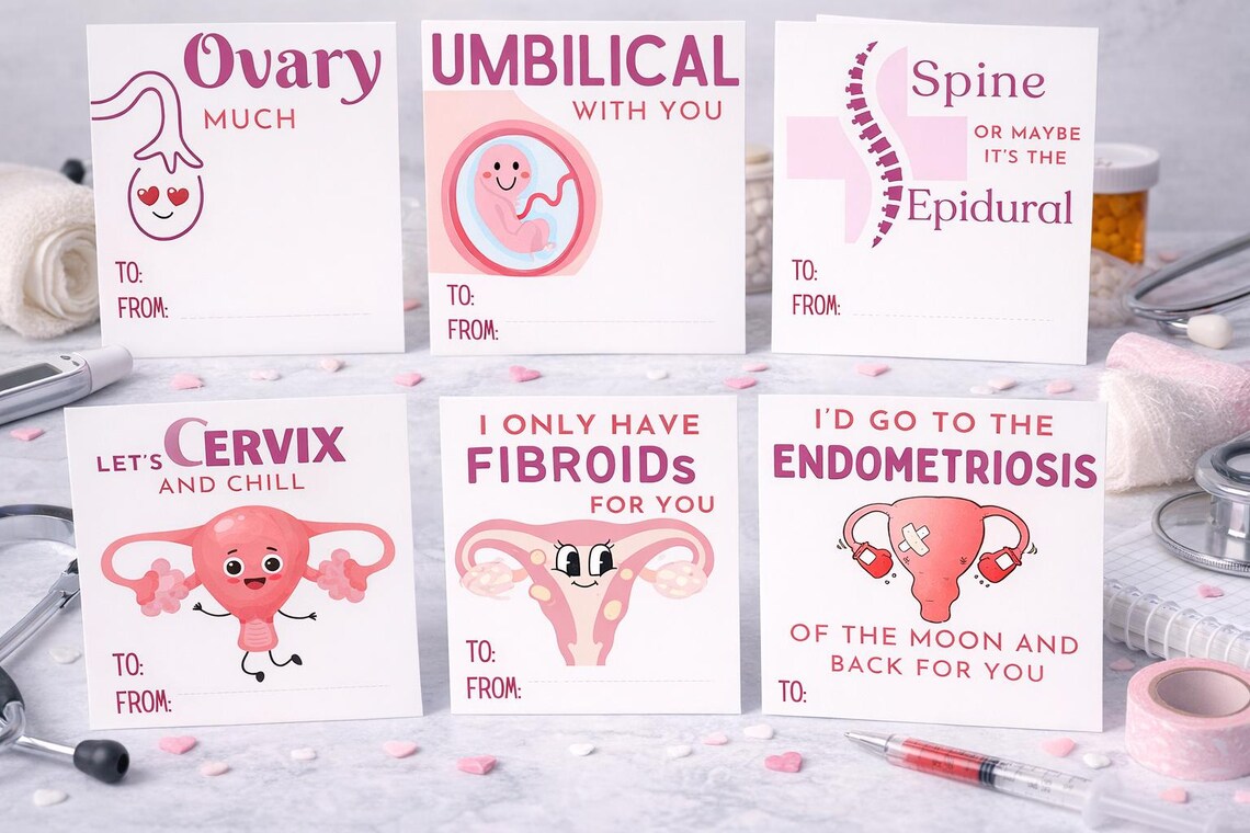 Funny OB GYN Valentine's Day Cards, L&D Nurse Gift (digital Download ...