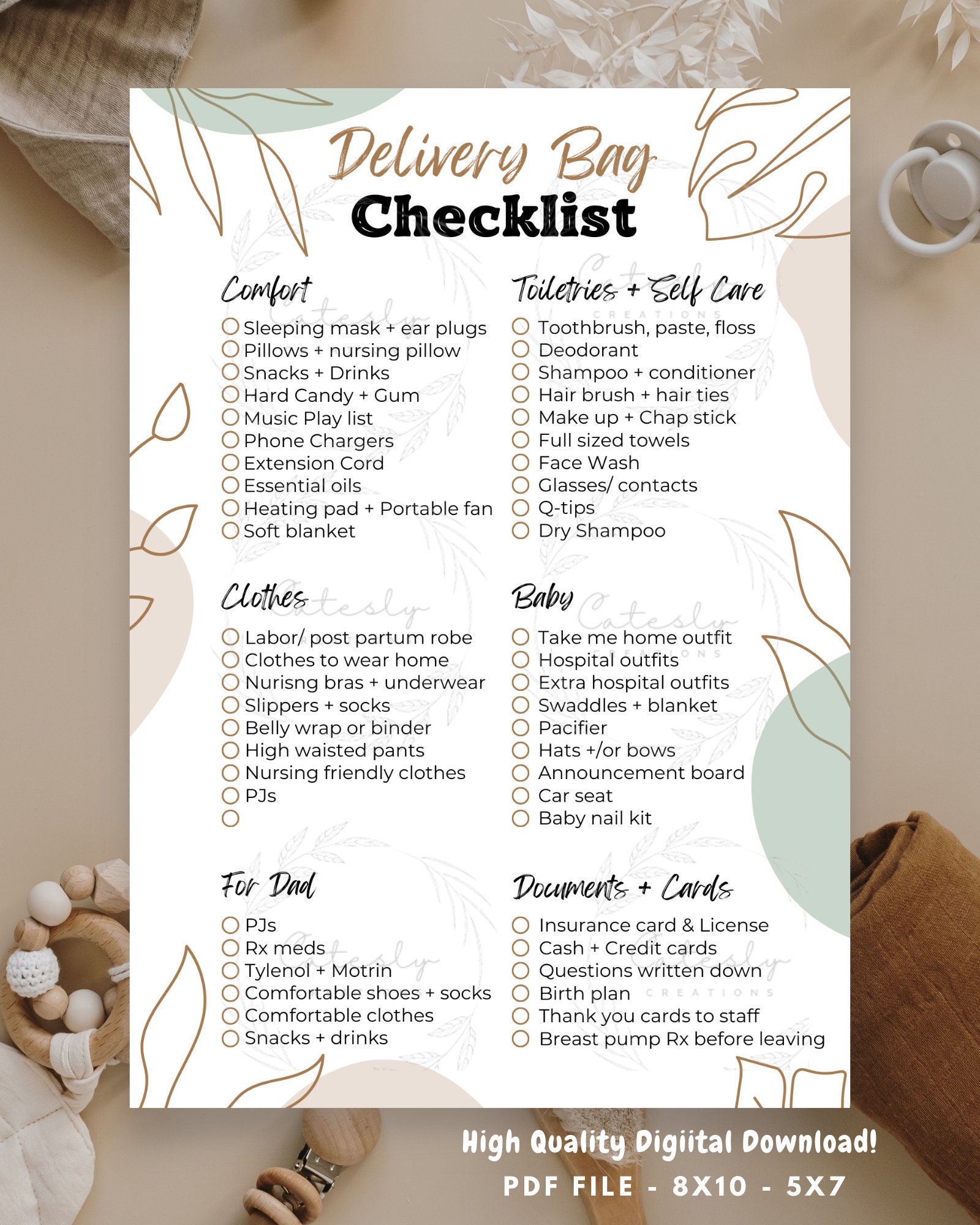 Delivery Bag Checklist Made by a Labor and Delivery Nurse - Etsy