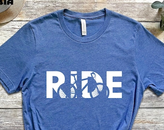 Ride Shirt, Funny Bike Shirt, Bike Lover Gift, Cyclist Clothes, BMX, Mountain Bike Unisex Heavy Cotton Tee, Cycling Shirt