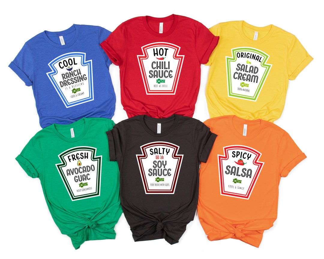 Group Condiments Shirts, Adults Youth Ketchup Ranch, Matching Condiment ...