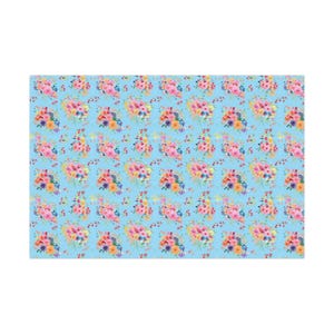 Blue Floral Wrapping Paper