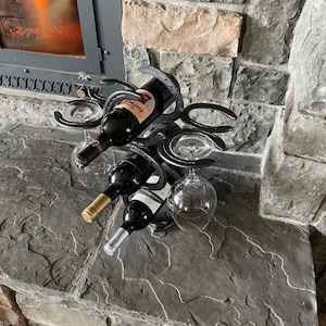 Handmade Horseshoe Wine Rack
