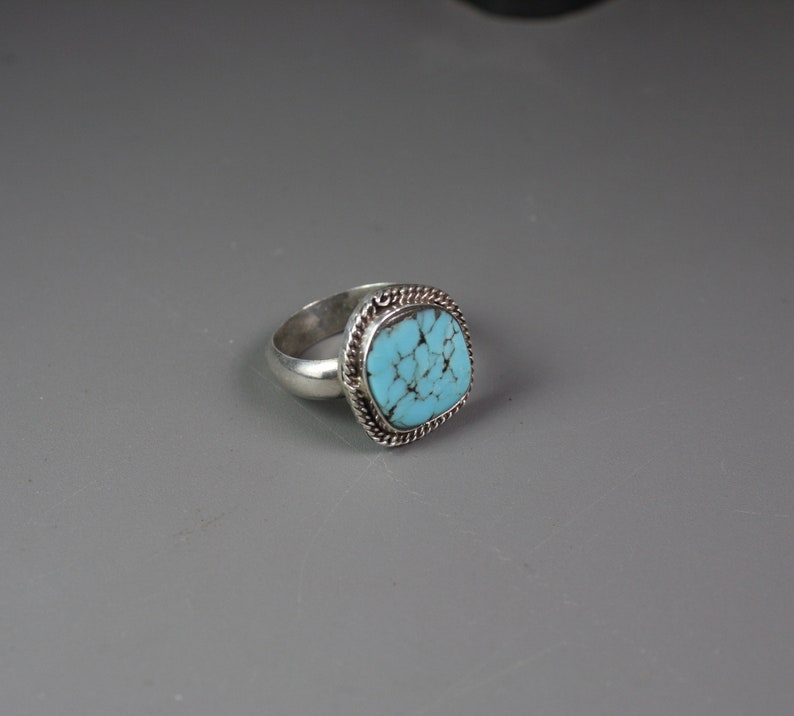 Vintage Men's Turquoise Ring Unmarked May Be Sterling Silver Size 12.5
