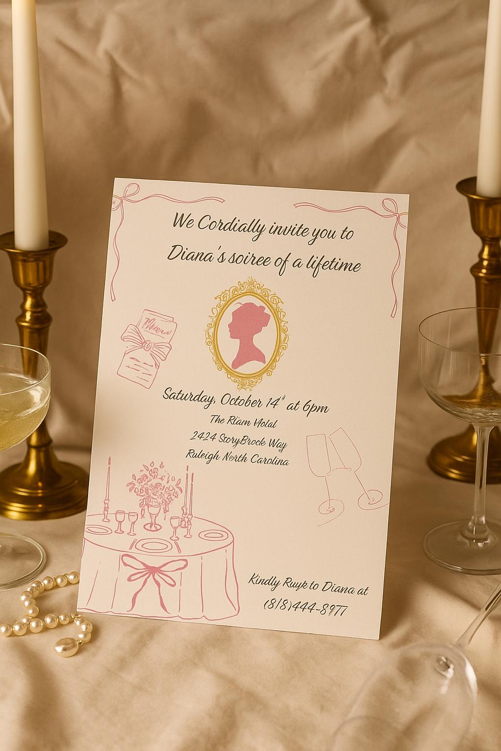 Bridgerton Soiree Invitation Template: Elegant Floral Design (canva ...