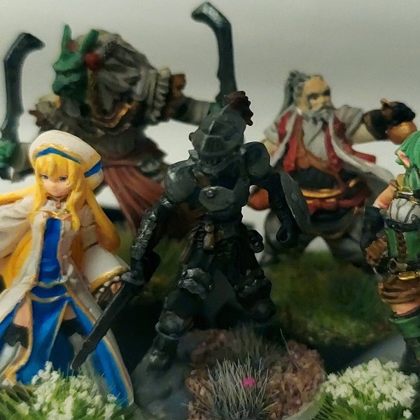 Unpainted 3D Printed Goblin Slayer Miniature Full Party for Tabletop RPGs